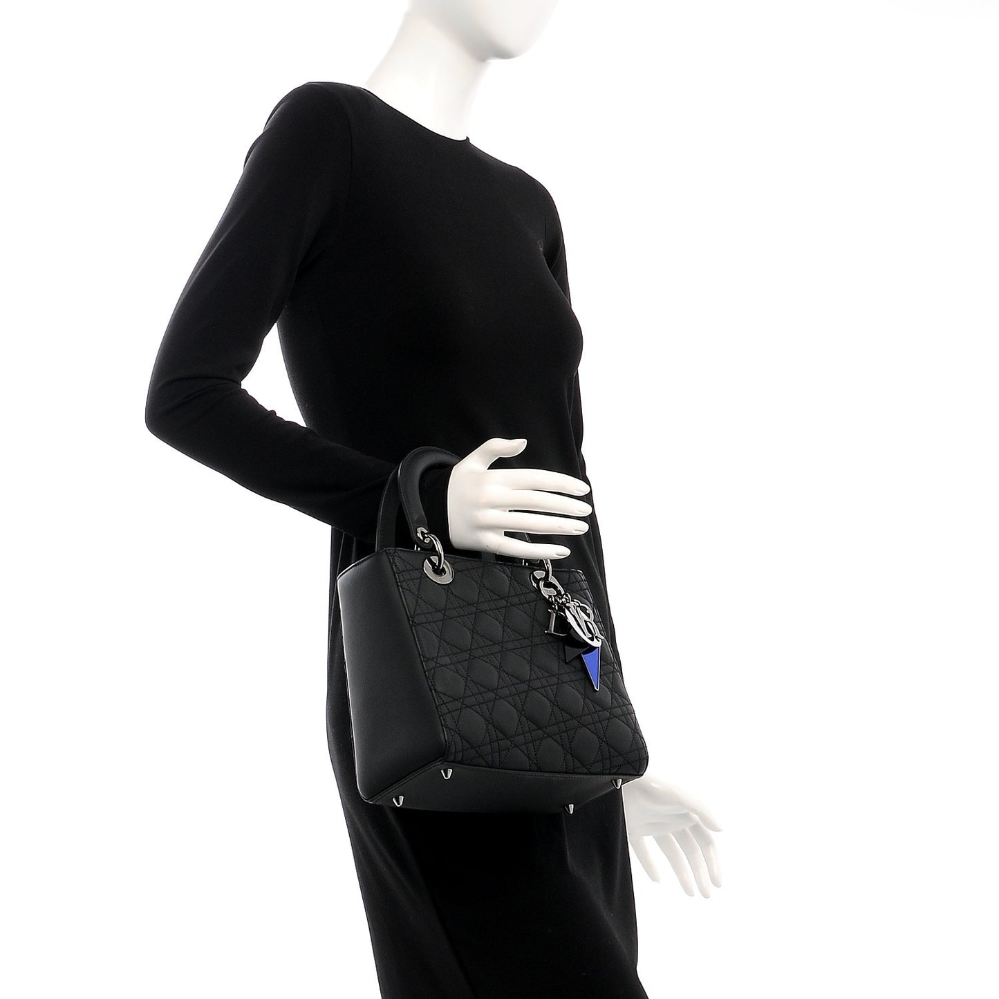 Calfskin Cannage Medium Anselm Reyle Lady Dior Matte Black