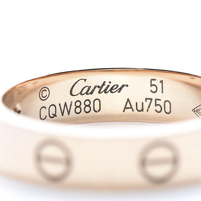 Cartier 18K Pink Gold Diamond 4mm LOVE Wedding Band Ring 51 5.75 4 of 4