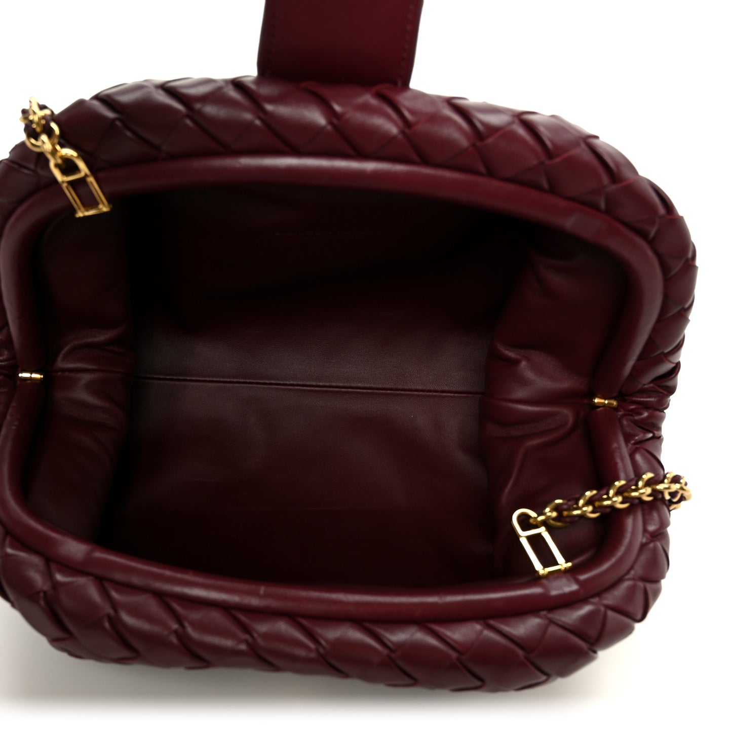 Nappa Intrecciato Small The Lauren 1980 Clutch With Chain Barolo