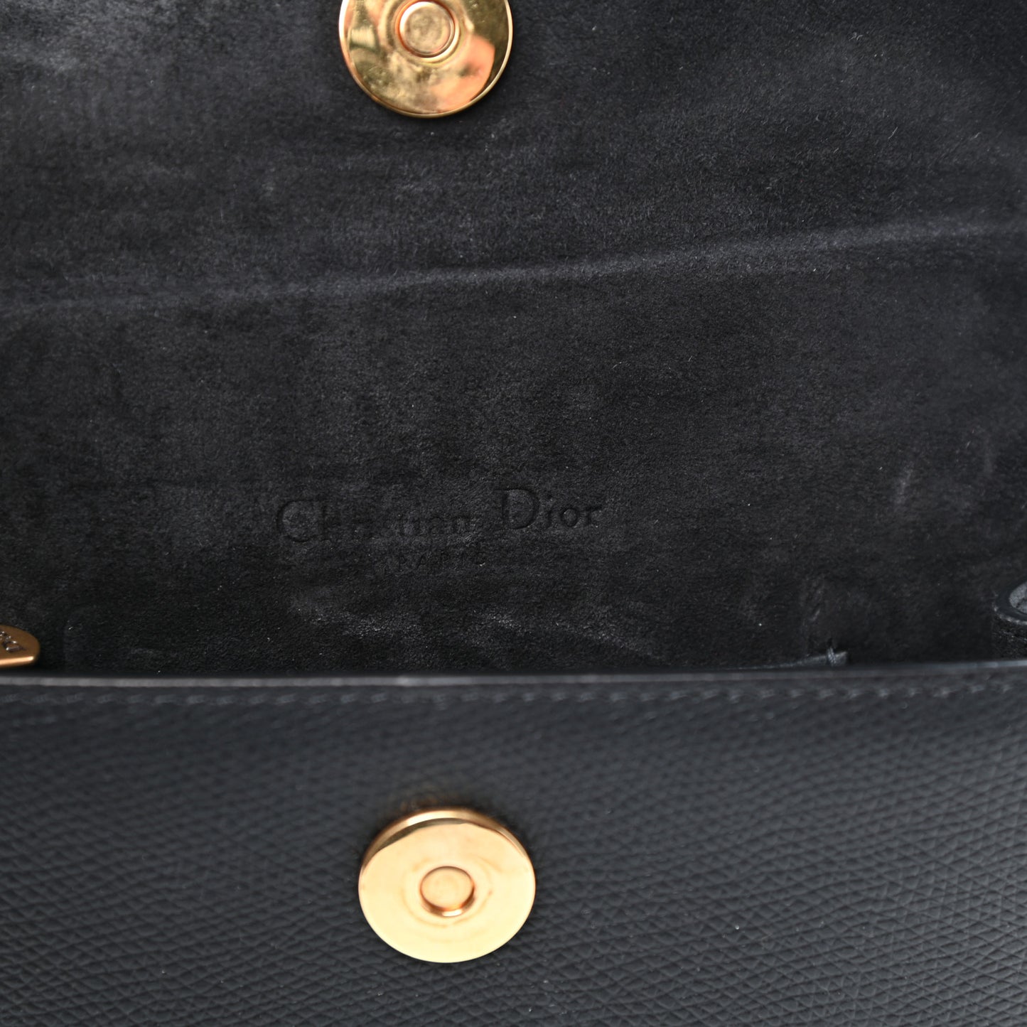 Grained Calfskin Saddle Belt Clutch Black