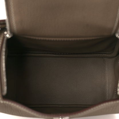 Hermes Taurillon Clemence Mini Lindy 20 Etoupe 5 of 9