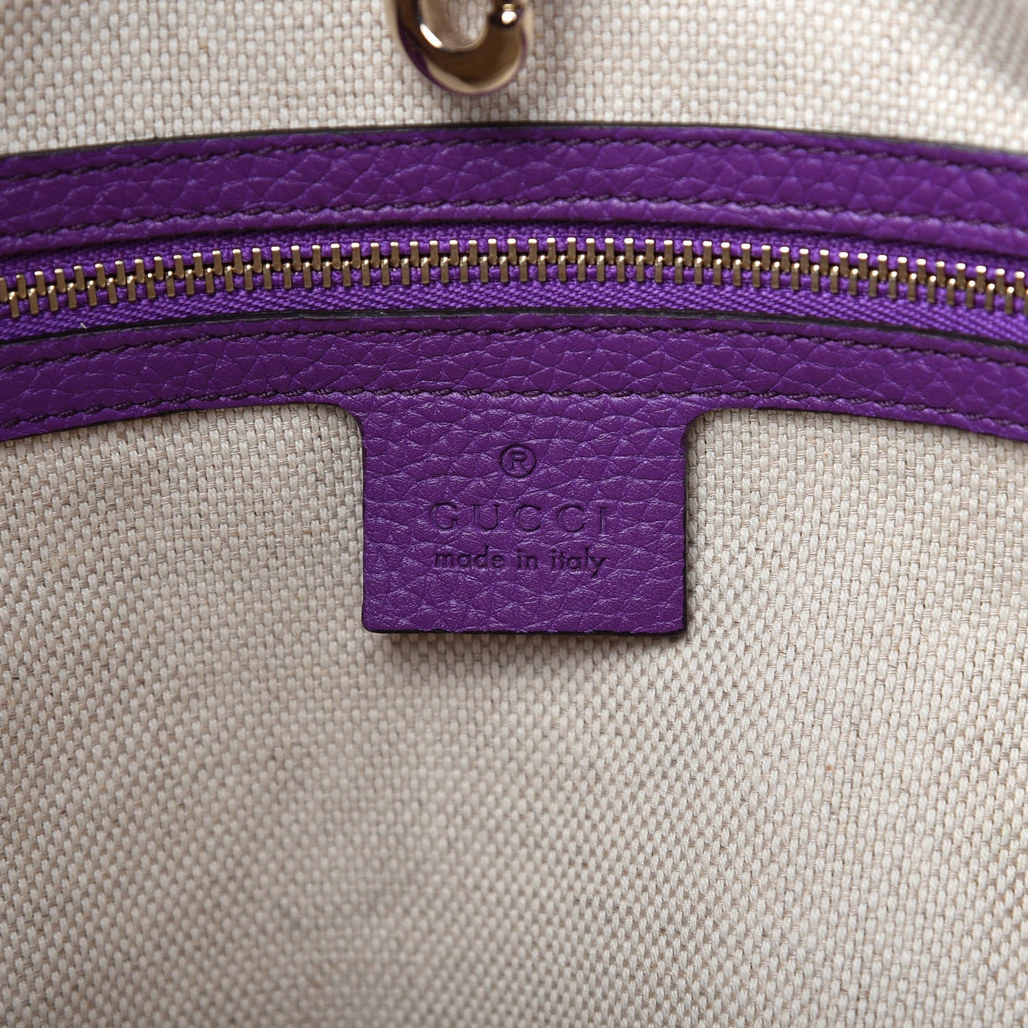 Gucci Pebbled Calfskin Medium Soho Chain Shoulder Bag Shine Purple 8 of 10