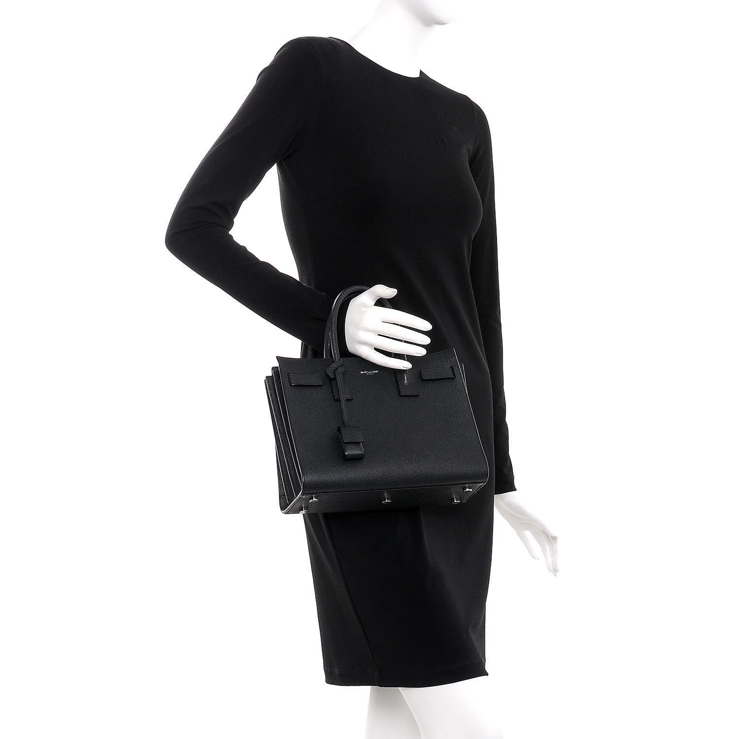Saint Laurent Grained Calfskin Baby Sac De Jour Black 3 of 10