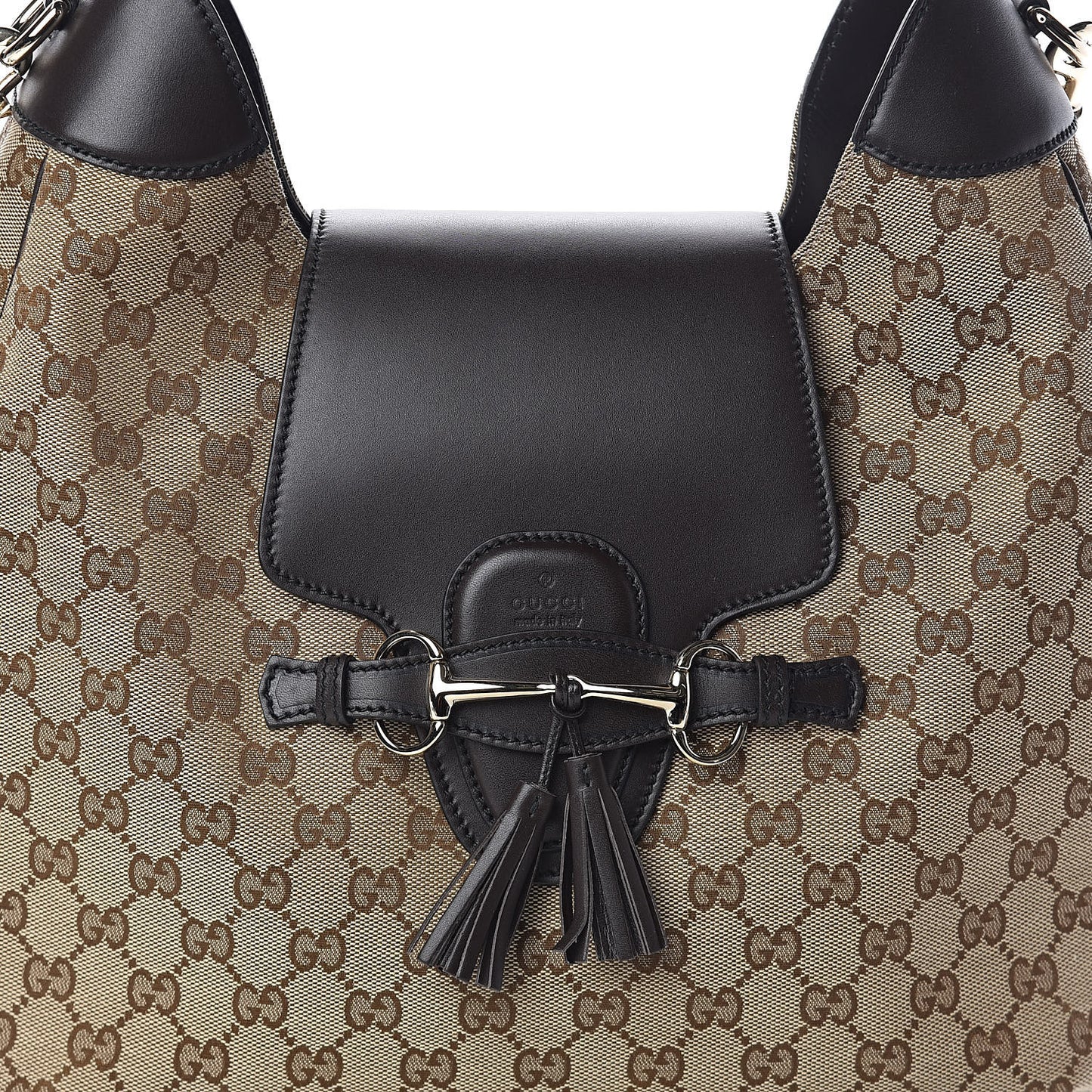Monogram Margaux Calfskin Medium Emily Hobo Beige Ebony Cocoa