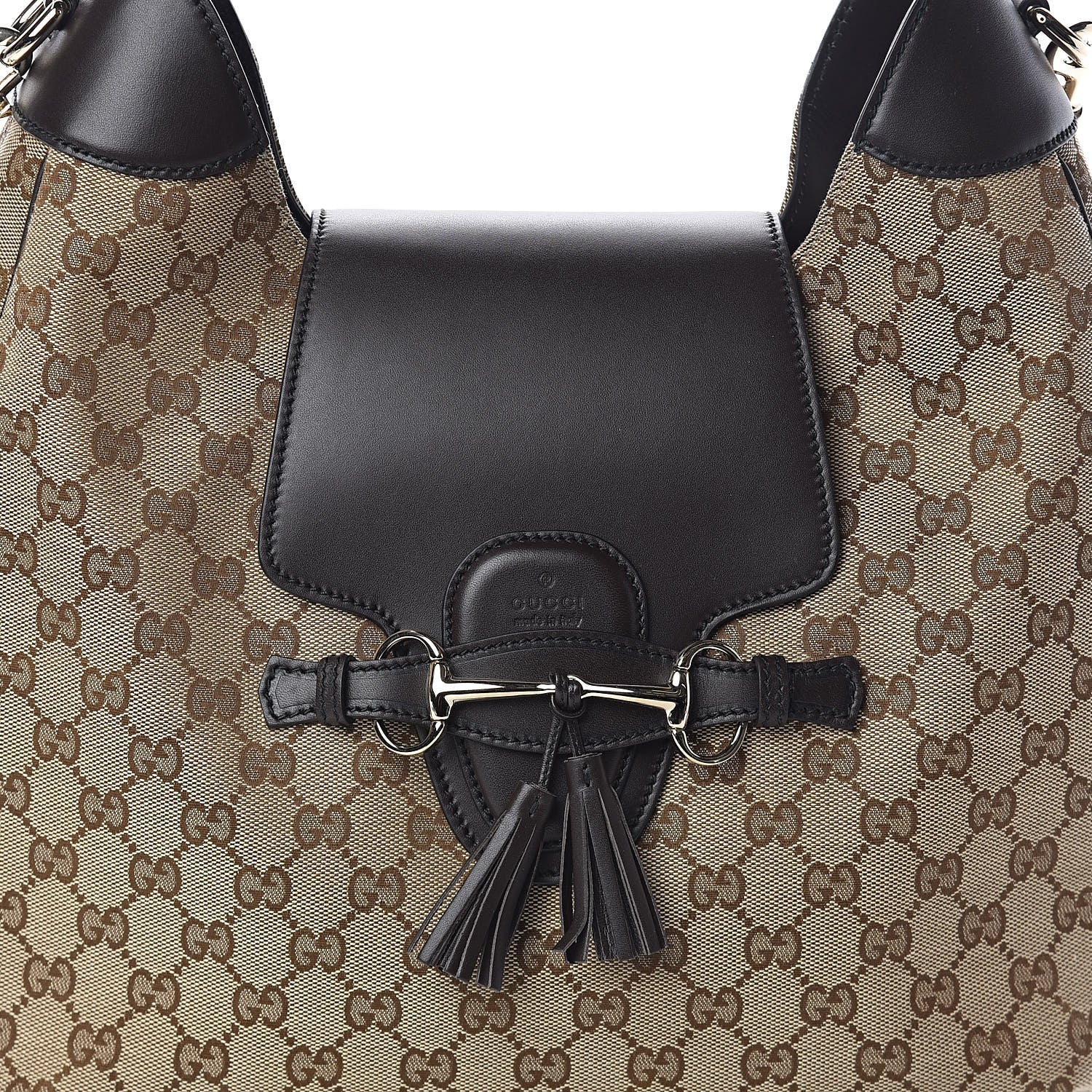 Gucci Monogram Margaux Calfskin Medium Emily Hobo Beige Ebony Cocoa 7 of 9