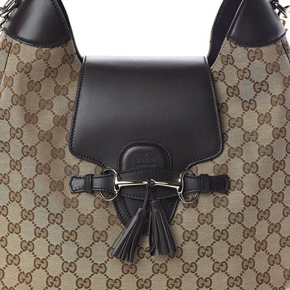 Gucci Monogram Margaux Calfskin Medium Emily Hobo Beige Ebony Cocoa 7 of 9