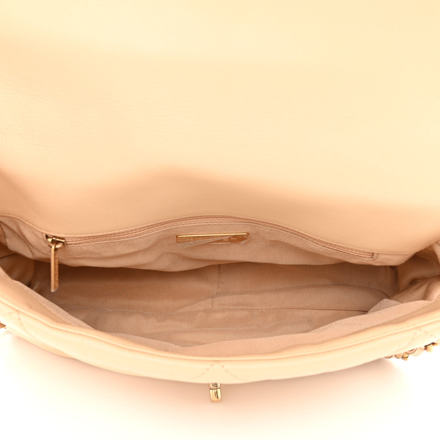 Chanel Goatskin Quilted Large Chanel 19 Flap Beige 5 of 11