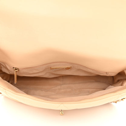 Chanel Goatskin Quilted Large Chanel 19 Flap Beige 5 of 11