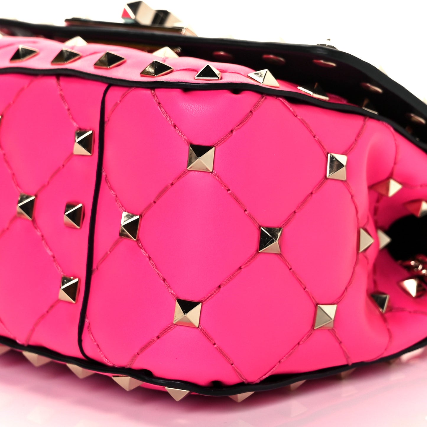 Calfskin Micro Rockstud Spike Shoulder Bag Azalea