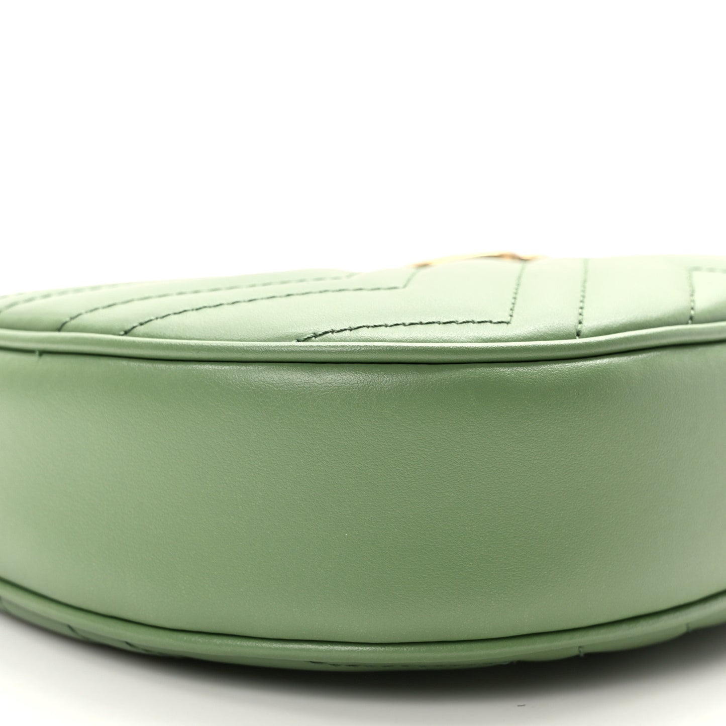 Calfskin Matelasse Chevron Mini GG Marmont Half Moon Hobo Salamander Green