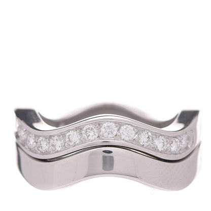 Cartier 18K White Gold Diamond 2 Neptune Band Rings 49 4.75 1 of 5