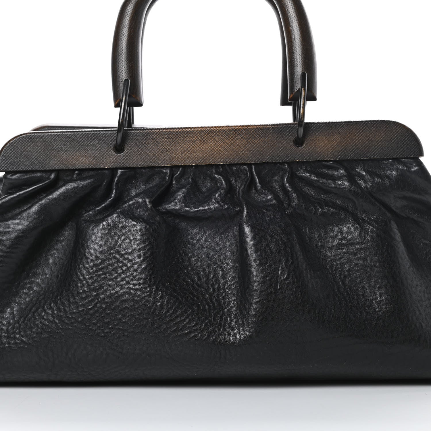 Gucci Buffalo Wood Handle Doctor Bag Black 8 of 16