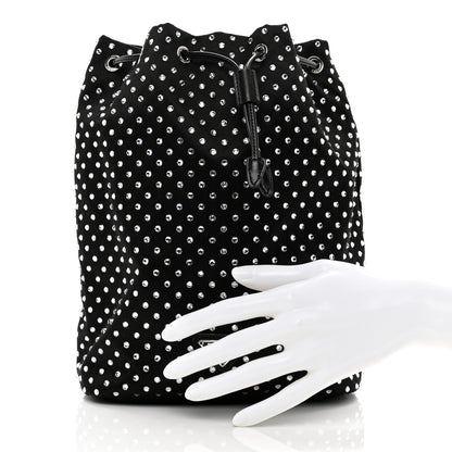 Prada Satin Crystal Metal Triangle Logo Drawstring Pouch Cristal 2 of 7