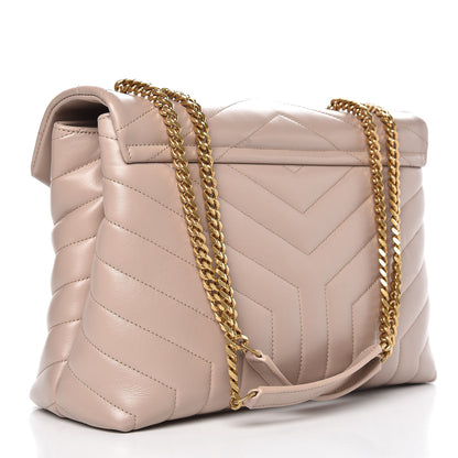 Saint Laurent Calfskin Y Quilted Monogram Medium Loulou Chain Satchel Light Natural 4 of 8