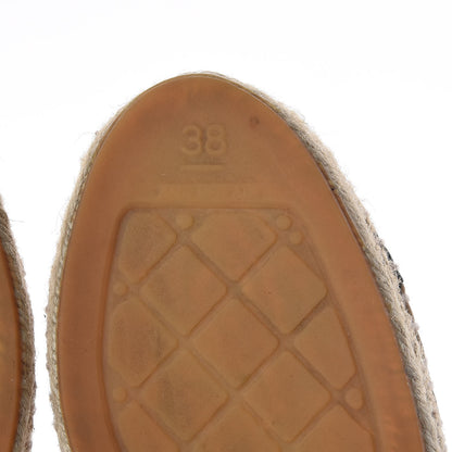 Chanel Lambskin CC Espadrilles 38 Beige Black 12 of 15