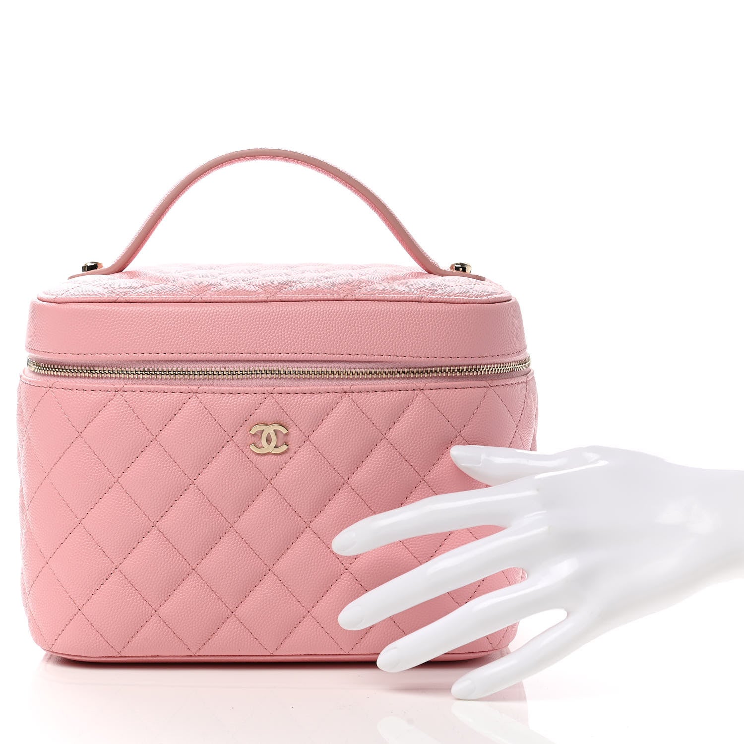 Chanel Caviar Quilted Large Vanity Pouch Pink 2 of 7
