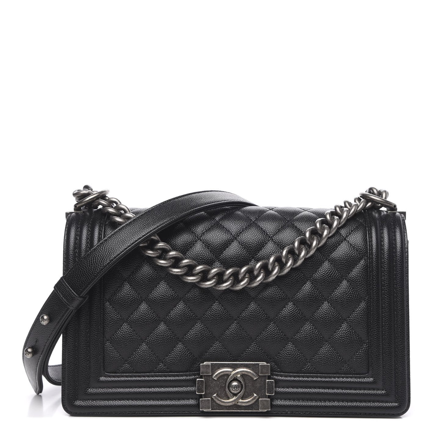 Caviar Quilted Medium Boy Flap Black
