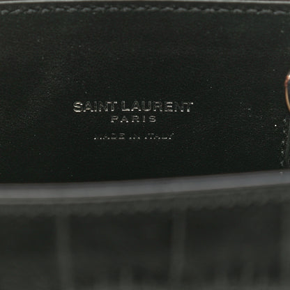 Saint Laurent Calfskin Crocodile Embossed Nano Sac De Jour Black 9 of 10