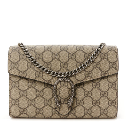 Gucci GG Supreme Monogram Mini Dionysus Chain Wallet Beige Taupe 1 of 10