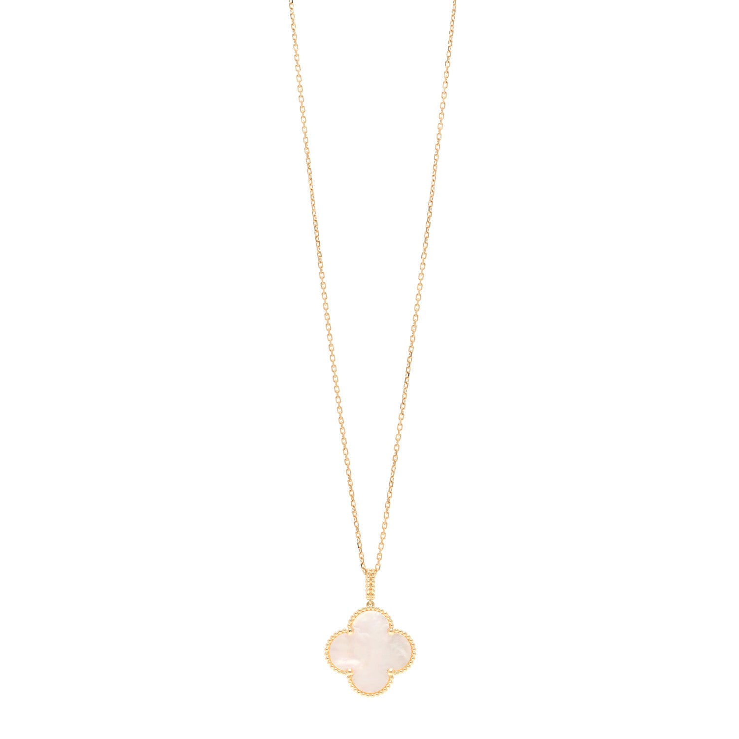 Van Cleef & Arpels 18K Yellow Gold Mother of Pearl Magic Alhambra Long Necklace 1 of 6