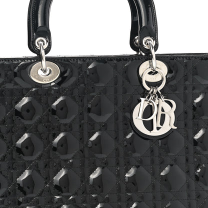 Christian Dior Patent Cannage Large Lady Dior Black 8 of 10