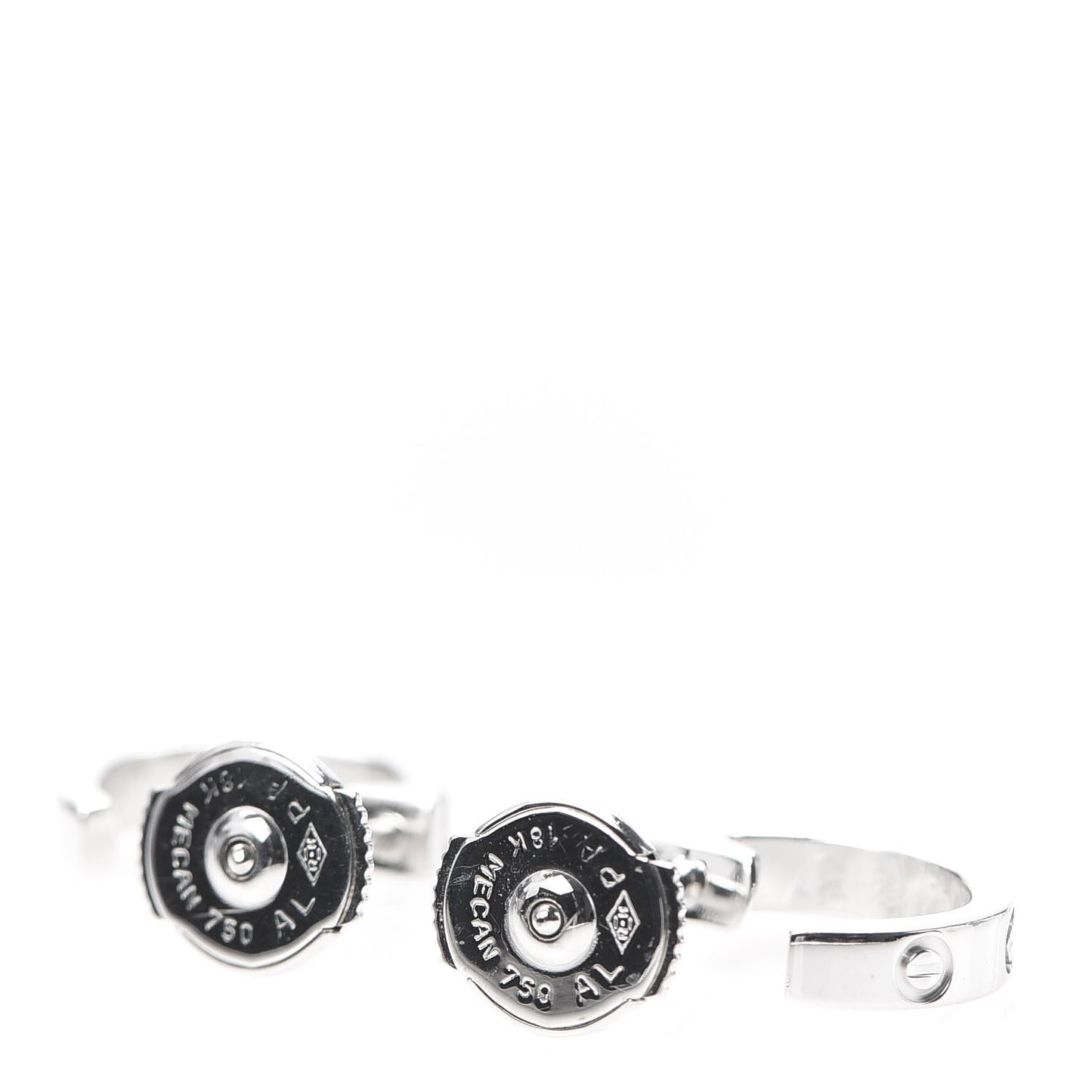 18K White Gold Small LOVE Hoop Earrings
