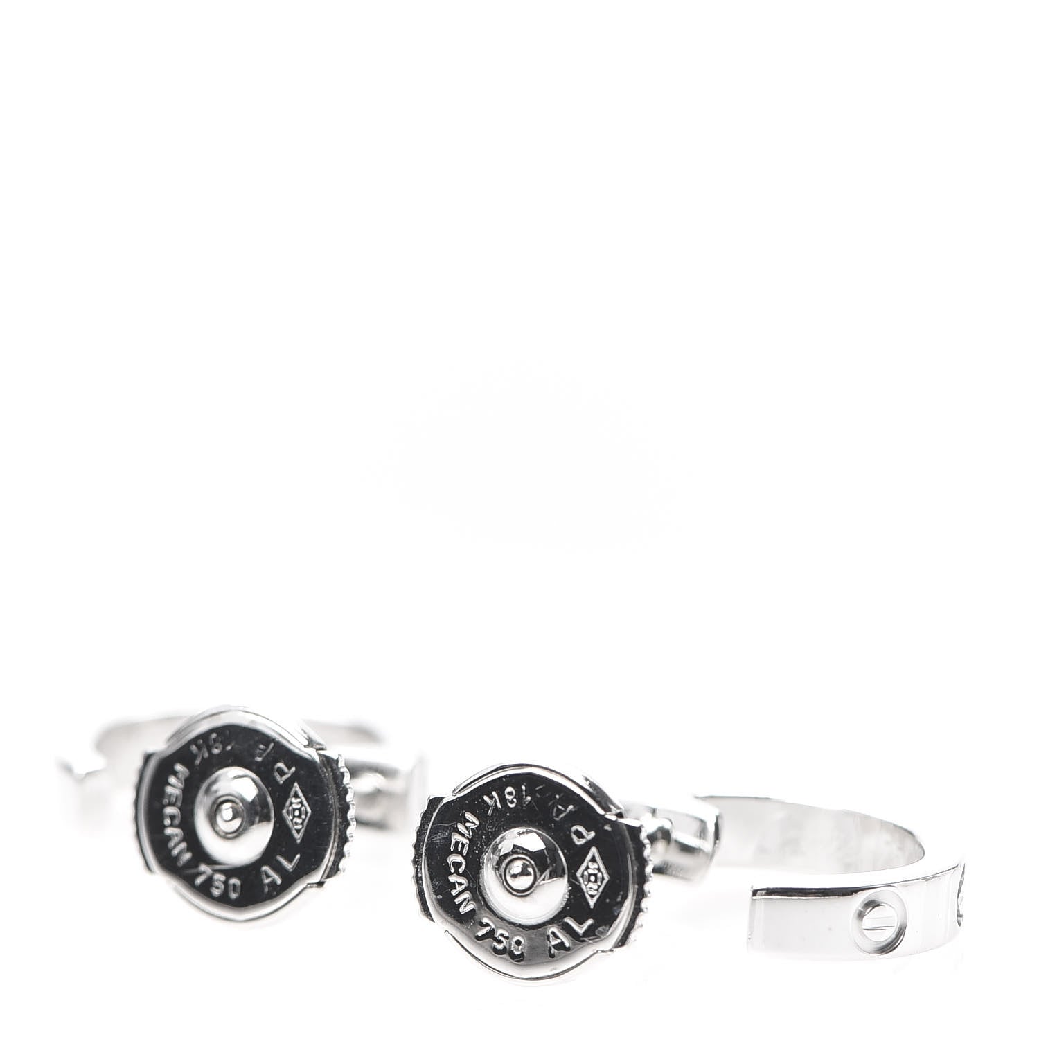 Cartier 18K White Gold Small LOVE Hoop Earrings 3 of 5
