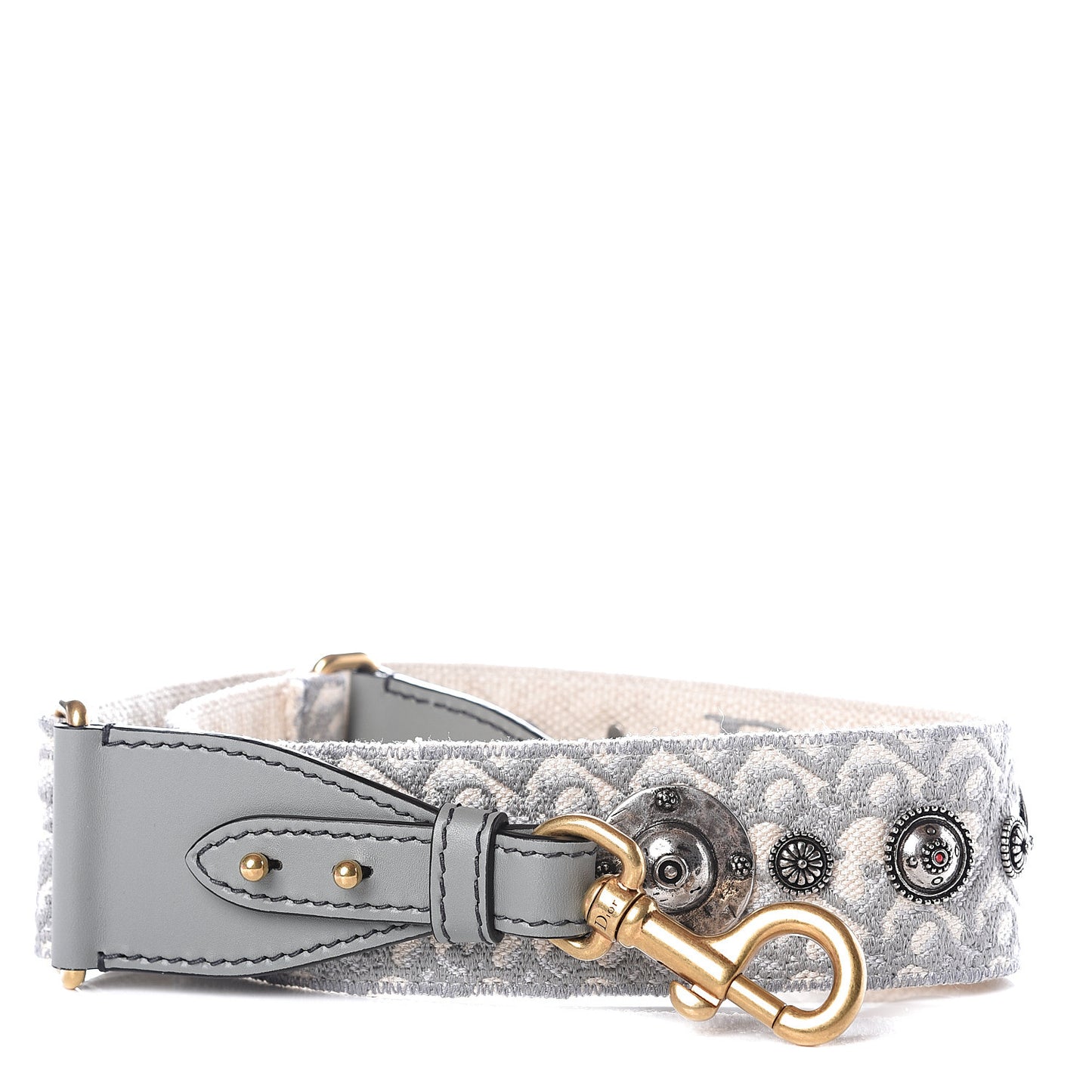 Oblique Studded Shoulder Strap Gris Multicolor
