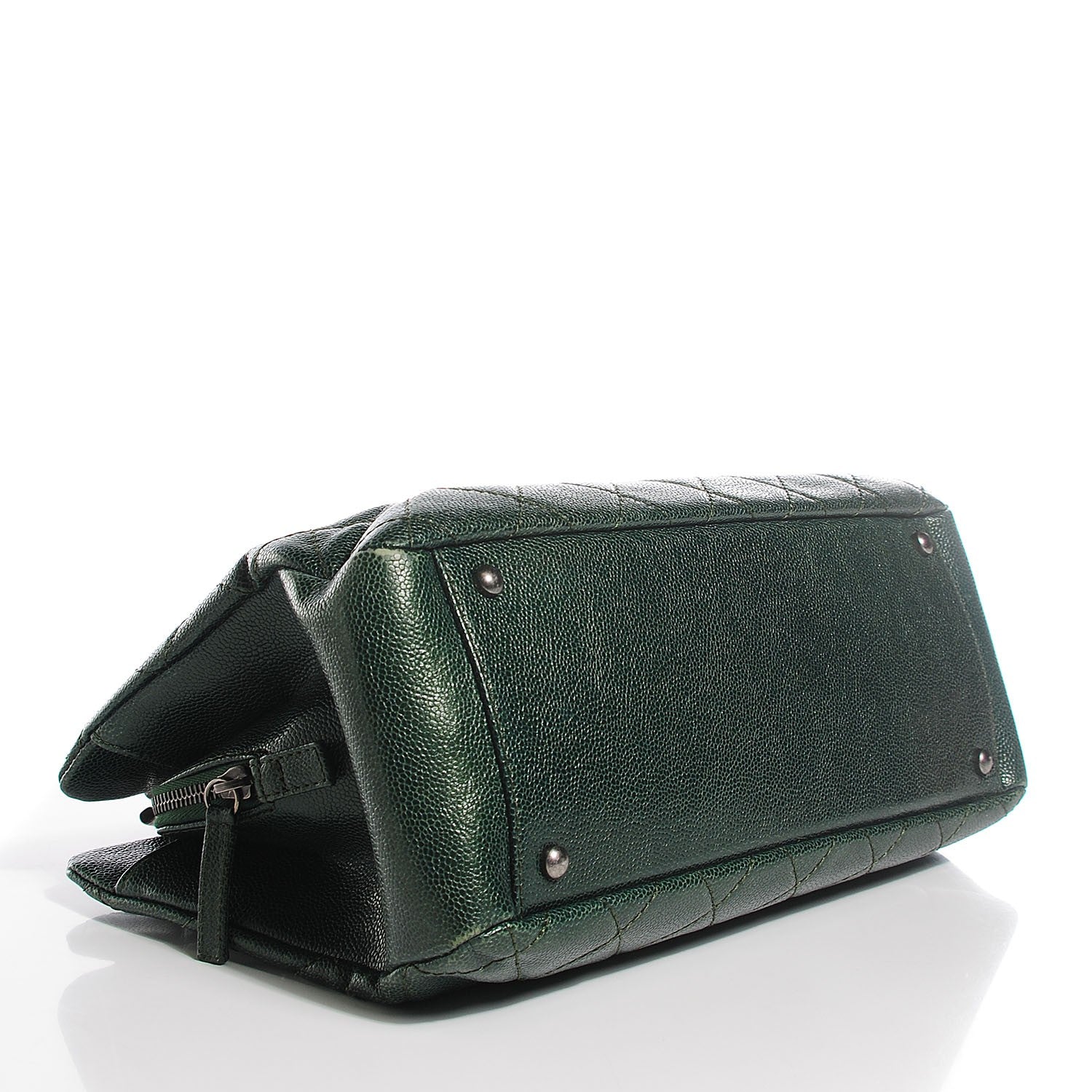 Chanel Caviar Chic Shopping Tote Dark Green 4 of 7