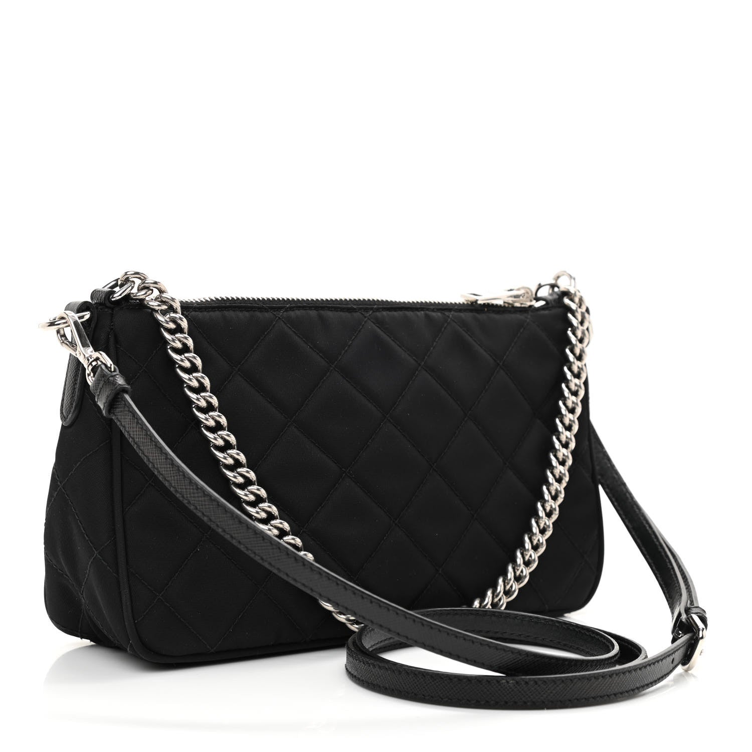 Prada Nylon Tessuto Impuntu Quilted Crossbody Bag Black 3 of 10