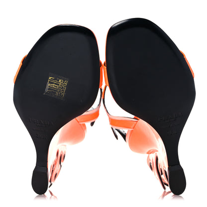 Prada Patent Flame Wedge Sandals 36.5 Arancio Fluo 5 of 11