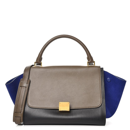 Celine Smooth Calfskin Suede Small Tri-Color Trapeze Indigo 1 of 9
