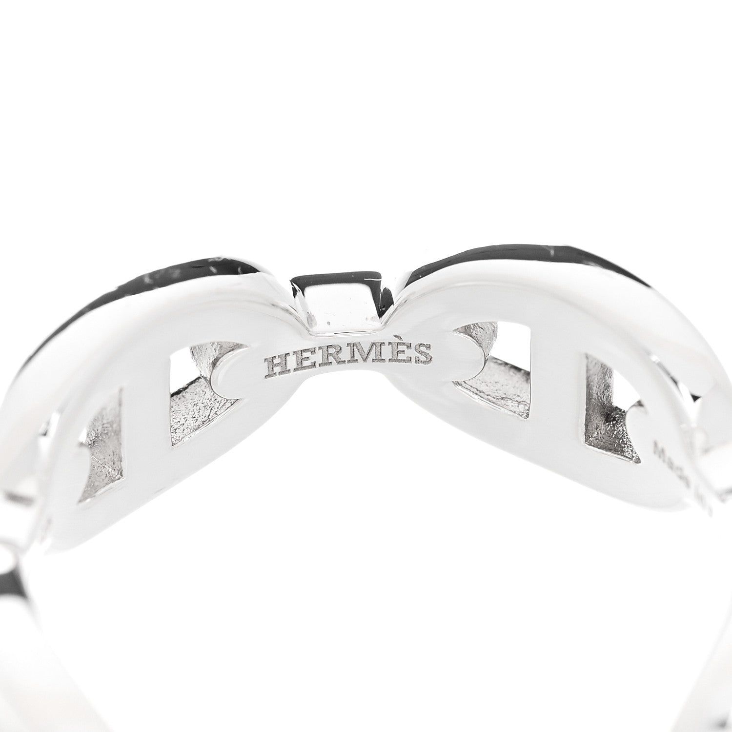Hermes Sterling Silver PM Chaine d'Ancre Enchainee Band Ring 57 8 4 of 7