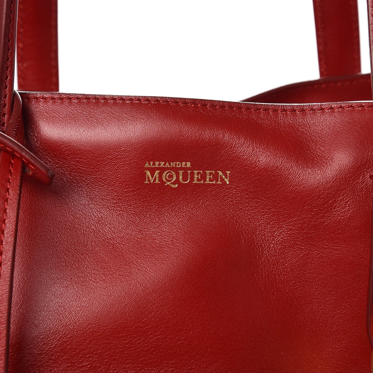 Calfskin Large Skull Padlock Zip Around Tote Red
