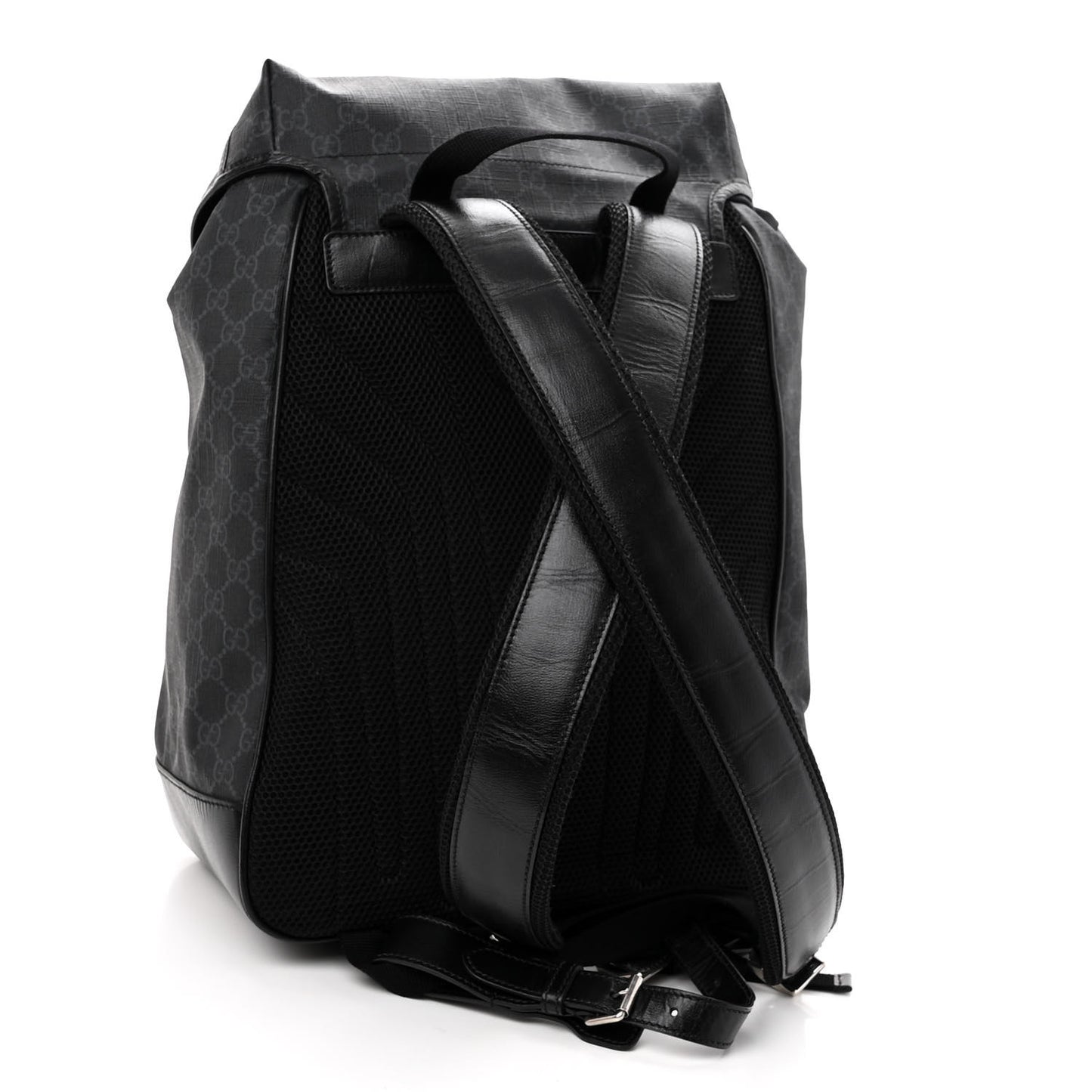 GG Supreme Monogram Azalea Calfskin Medium Retro Interlocking G Backpack Black