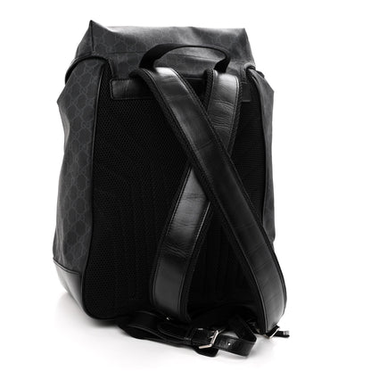 Gucci GG Supreme Monogram Azalea Calfskin Medium Retro Interlocking G Backpack Black 3 of 9