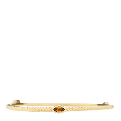 David Yurman 18K Yellow Gold Citrine Cable Classics Bangle Bracelet 1 of 4