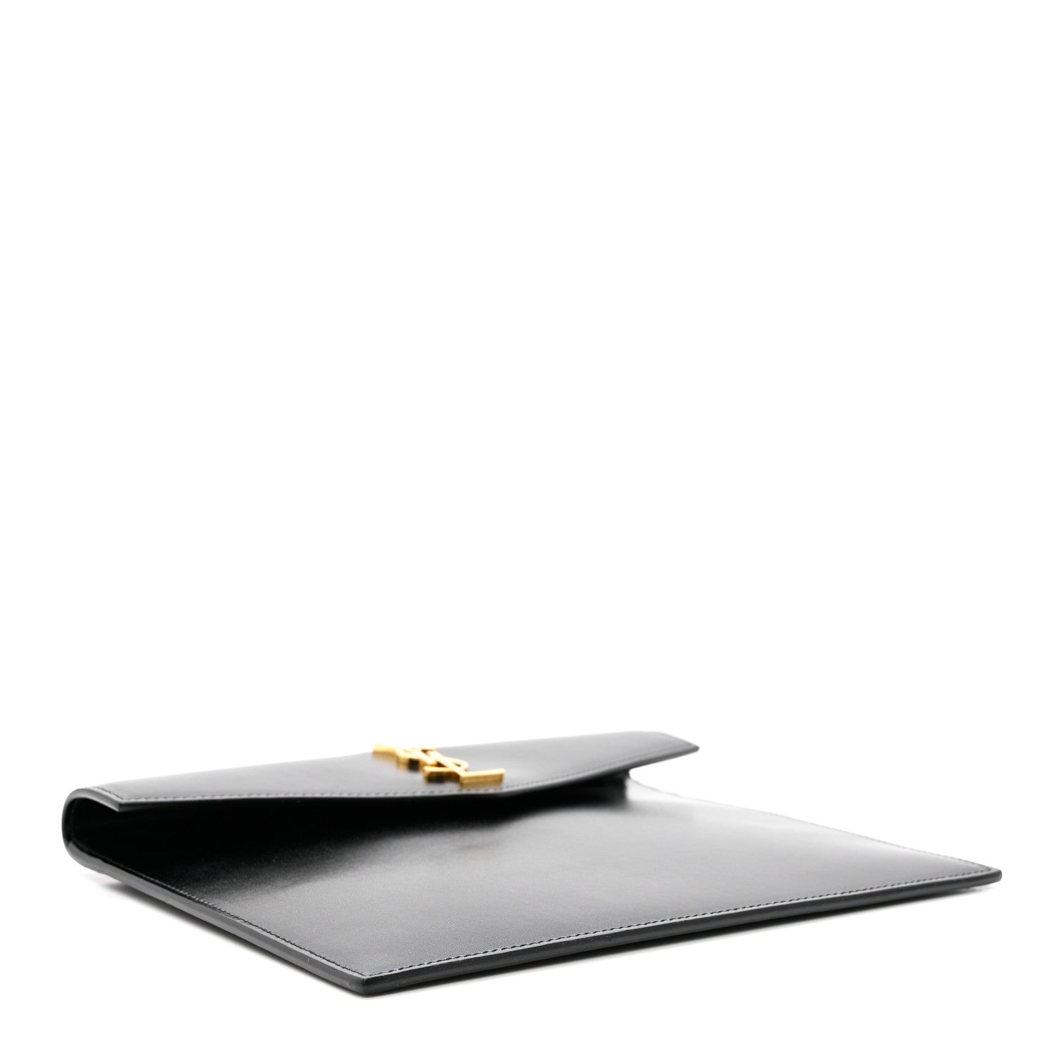 Saint Laurent Smooth Shiny Calfskin Monogram Uptown Pouch Black 4 of 7