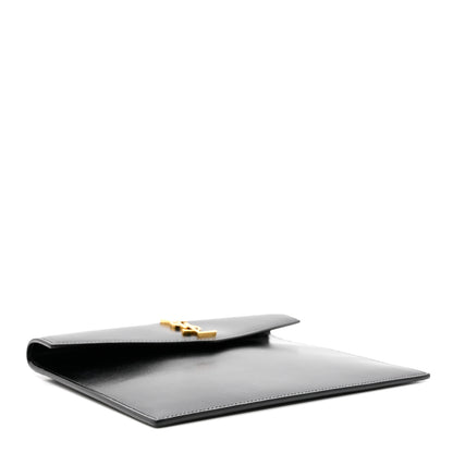 Saint Laurent Smooth Shiny Calfskin Monogram Uptown Pouch Black 4 of 7
