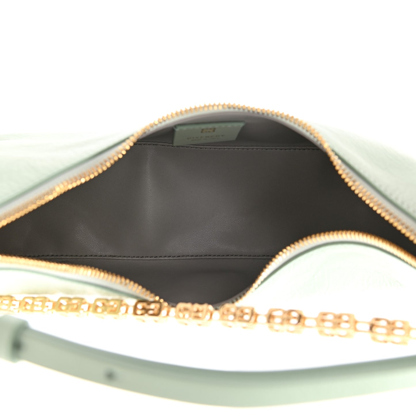 Smooth Calfskin Small Moon Cut Out Shoulder Bag Celadon