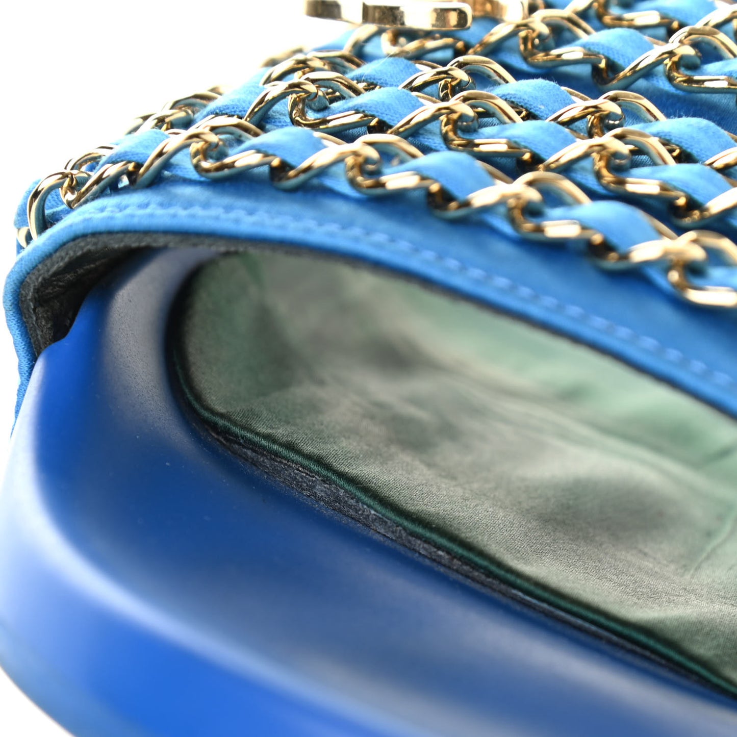 Canvas Chain Flat Sandals 40 Bright Blue