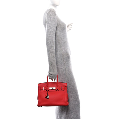 Hermes Taurillon Clemence Birkin 30 Rouge Tomate Rouge Tomate 2 of 13
