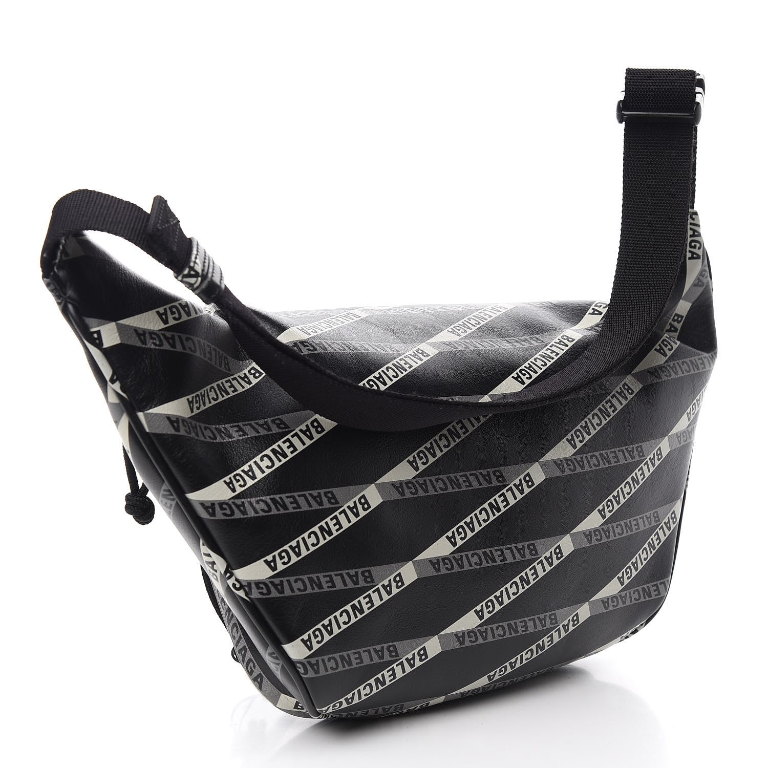 Balenciaga Smooth Calfskin Losange Monogram Explorer Belt Bag Black Grey 2 of 9