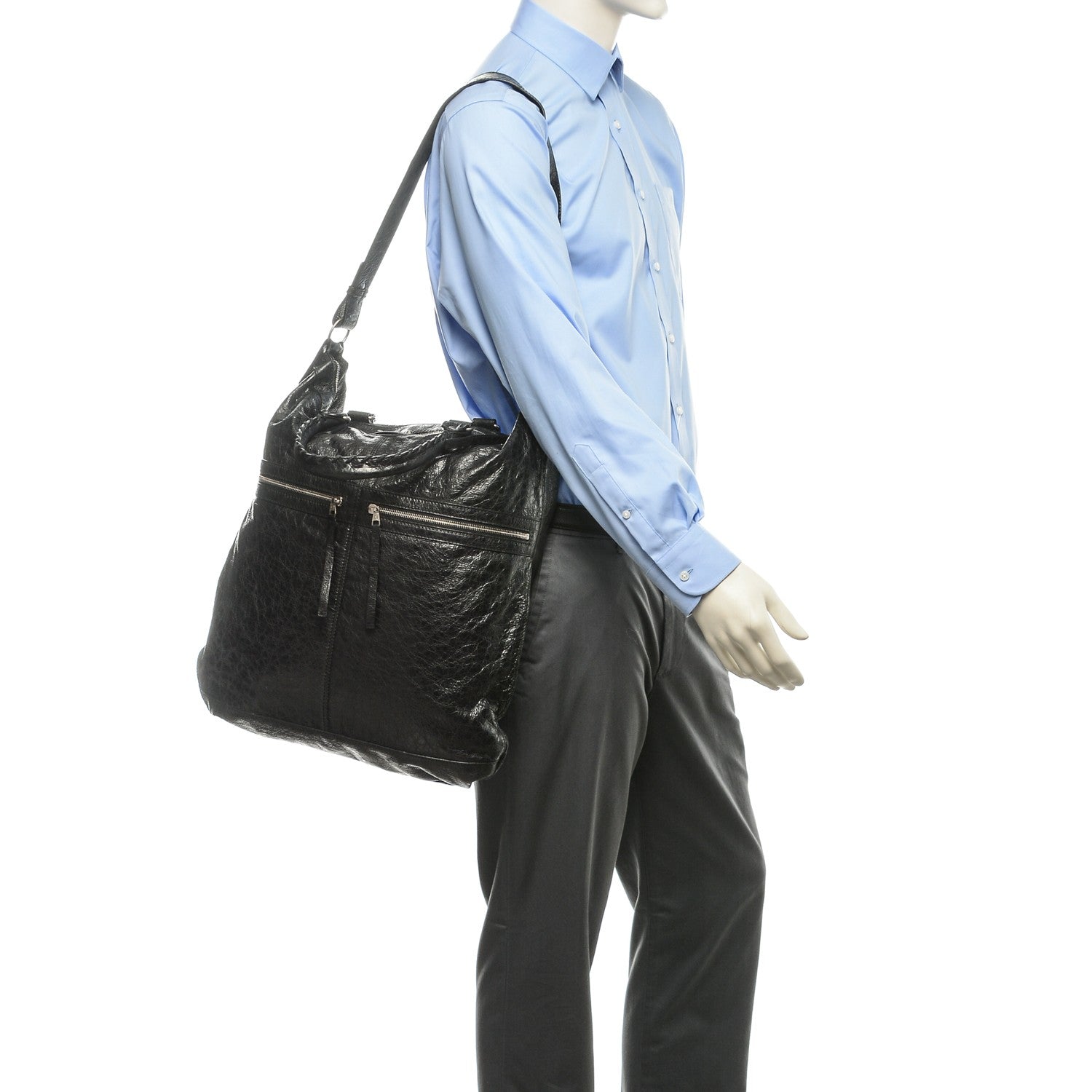 Balenciaga Agneau Mens Classic Hardware Large Square Tote Black 2 of 7
