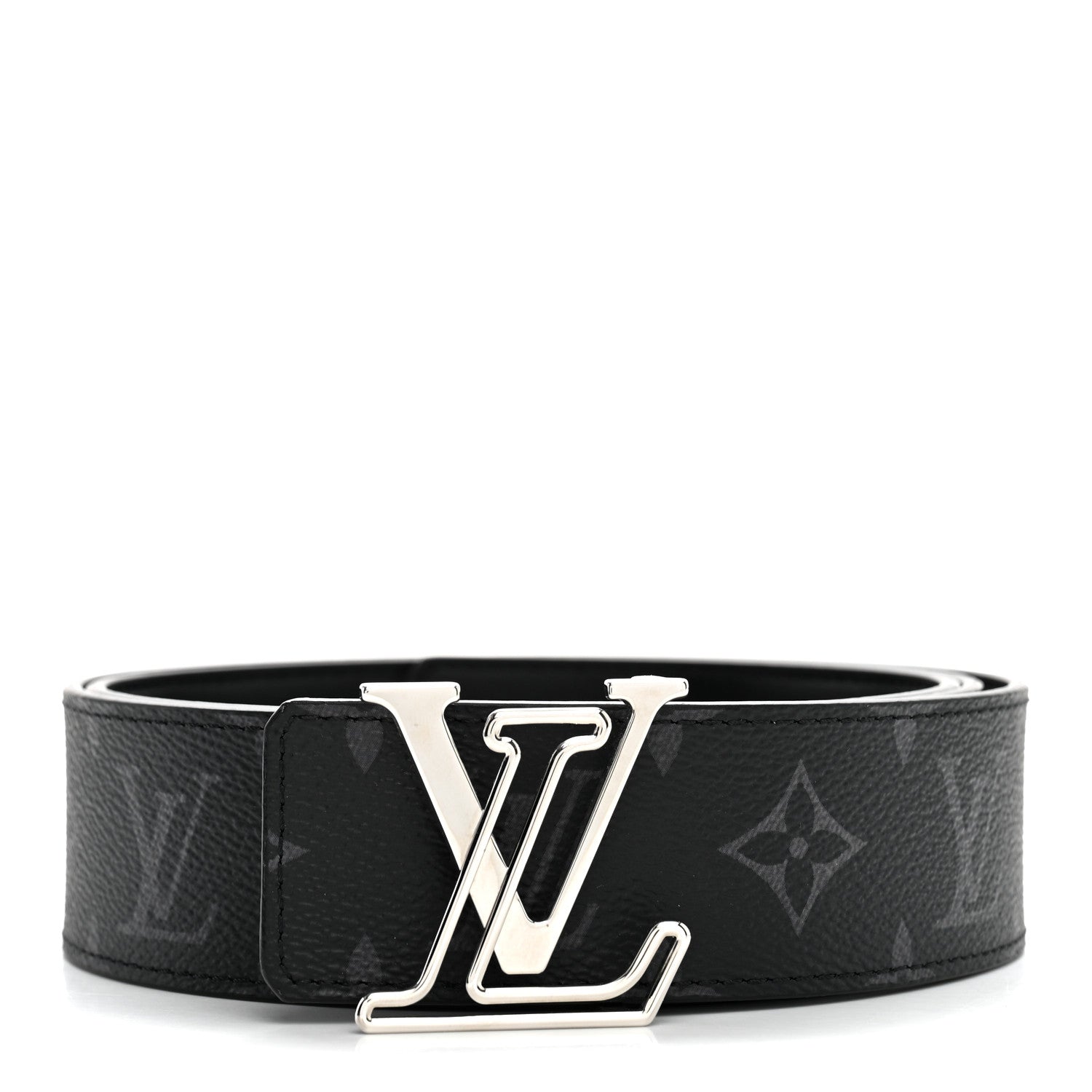 Louis Vuitton Monogram Eclipse 40mm LV Line Initiales Reversible 95 38 Belt Black 1 of 8