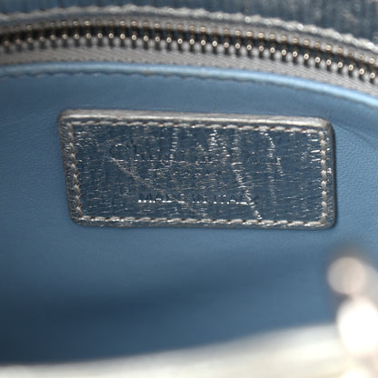 Christian Dior Metallic Grained Calfskin Cannage Small Lucky Badges My Lady Dior Silver 8 of 10