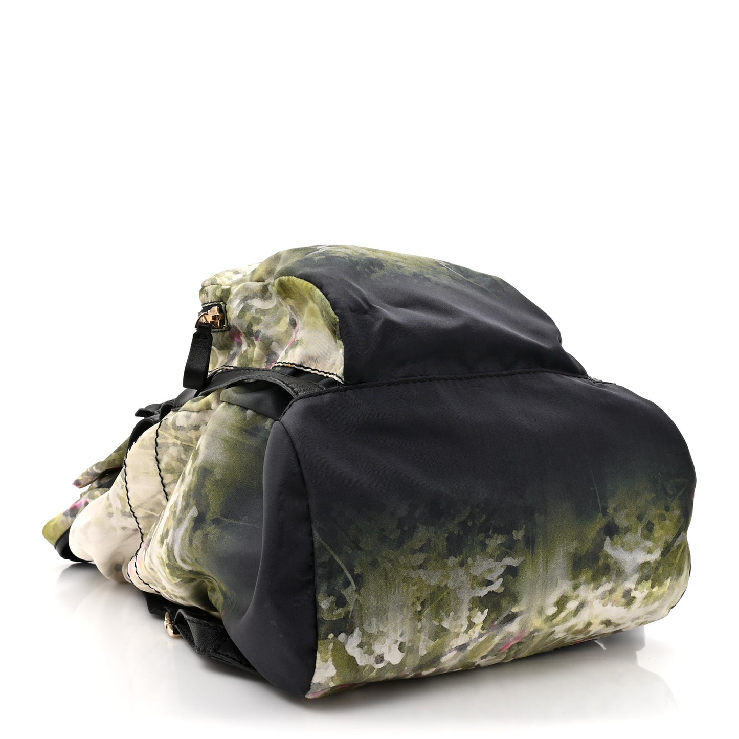 Nylon Foral Print Bow Backpack Green Multicolor