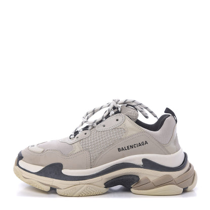 Balenciaga Fabric Mesh Womens Triple S Sneakers 41 Beige Black 1 of 11