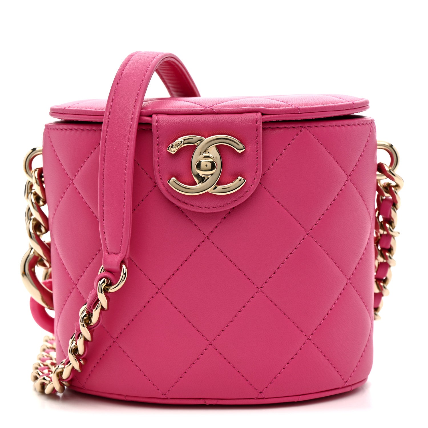 Chanel Lambskin Resin Elegant Chain Vanity Case Dark Pink 1 of 11