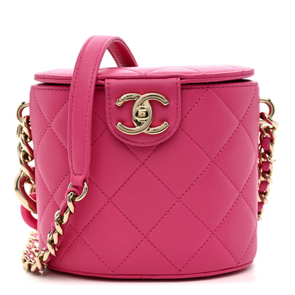 Chanel Lambskin Resin Elegant Chain Vanity Case Dark Pink 1 of 11